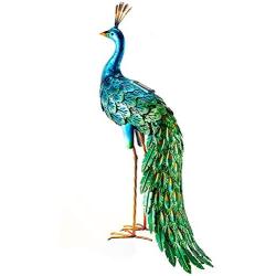 Outdoor Solar Peacock Statue Garden Decor Metal Yard Art for Lawn Backyard Party Wedding Decoration