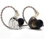 Linsoul KZ ZS10 Pro 4BA+1DD 5 Driver in-Ear HiFi Metal Earphones with Stainless Steel Faceplate, 2 Pin Detachable Cable (with Mic, Black)