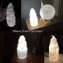 JIC Gem Natural Selenite Lamp 8'' White Selenite Crystal Rock Lamps with Switch Cord and Bulb (2-4 lbs)