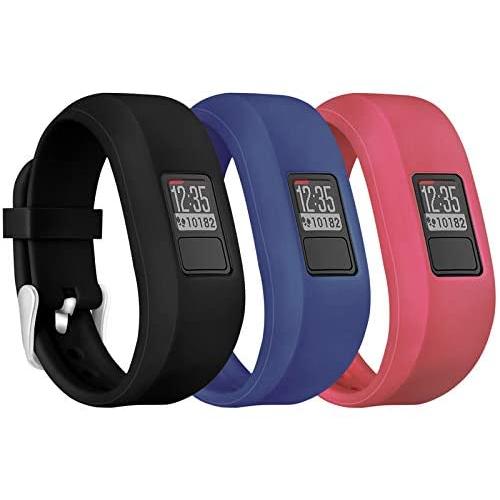 Mosstek Bands Compatible with Garmin Vivofit 3/jr/jr 2, Soft Silicone Replacement Sport Wristbands for Kids Girls Boys Women Men Small Large