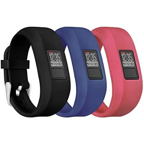 Mosstek Bands Compatible with Garmin Vivofit 3/jr/jr 2, Soft Silicone Replacement Sport Wristbands for Kids Girls Boys Women Men Small Large