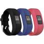 Mosstek Bands Compatible with Garmin Vivofit 3/jr/jr 2, Soft Silicone Replacement Sport Wristbands for Kids Girls Boys Women Men Small Large