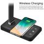 Multifunctional LED Desk Lamp with Wireless Charger, USB Charging Port, 5 Lighting Modes,5 Brightness Levels, Sensitive Control, 30/60 min Auto Timer, Eye-Caring Office Lamp with Adapter