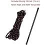 Zcaukya 8 Pcs Ground Anchor with a 25-Feet-Long Rope, Black Metal Anchors 15 Inches Long 1/4 inch in Diameter