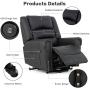 Mecor Lift Chair Power Lift Recliner for Elderly w/Dual Motor PU Leather Lay Flat Sleeper Recliner with Massage/Heat/Vibration/Remote Control for Living Room