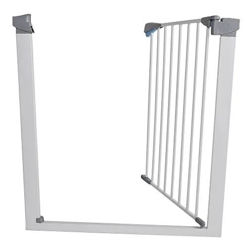 Metal Baby Gate Pet Gate 27-32 Inch Extra Wide Pressure Mounted Dog Gate for Stairs & Doorways Baby Gate with Door Walk Through Easy Step NO Need Tools NO Drilling, Adjustable Size (Metal Gate) Metal Baby Gate Pet Gate 27-32 Inch Extra Wide Pressure Mounted Dog Gate for Stairs & Doorways Baby Gate with Door Walk Through Easy Step NO Need Tools NO Drilling, Adjustable Size (Metal Gate)