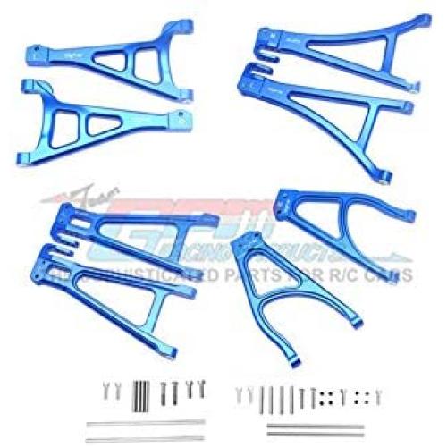 GPM for Traxxas E-Revo 2.0 VXL Brushless (86086-4) Upgrade Parts Aluminum Full Suspension Arm Set (Front+Rear & Upper+Lower) - 8Pc Set Blue