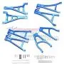 GPM for Traxxas E-Revo 2.0 VXL Brushless (86086-4) Upgrade Parts Aluminum Full Suspension Arm Set (Front+Rear & Upper+Lower) - 8Pc Set Blue
