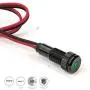 PLUG-N-PLAY Instrument Cluster LED Indicator Light Dash Bulbs. Aluminum Pilot Lights. Color Acrylic Lens. Flush Panel Mount 5/16'' 8mm 12V for Speedometer Odometer Tachometer (Black Bezel, Green LED)
