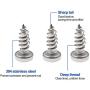 TOUHIA #2 x 1/4'' Pan Head Sheet Metal Screws, Phillips Drive, Full Thread, Stainless Steel 18-8, Bright Finish, Self-Tapping - Pack of 100