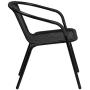 Flash Furniture Black Rattan Indoor-Outdoor Restaurant Stack Chair