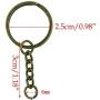 yueton Pack of 100 25mm/0.98'' Metal Split Key Ring with Chain (Bronze)