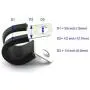 HJ Garden 12pcs 3/4 inch Rubber Cushioned Cable Clamp 304 Stainless Steel Buffer and Insulated Hose Clamp/R Shape Metal Clamp/Tube Holder Fastener for Tube/Pipe or Wire Cord Installation