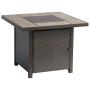 BALI OUTDOORS Propane Gas Fire Pit Table, 32 inch 50,000 BTU Square Gas Firepits for Outside, Brown