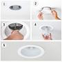 [4-Pack] PROCURU 6'' White Baffle Metal Recessed Can Light Trim - for BR30/38/40, PAR30/38/40 LED, Incandescent, CFL, Halogen