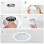 [4-Pack] PROCURU 6'' White Baffle Metal Recessed Can Light Trim - for BR30/38/40, PAR30/38/40 LED, Incandescent, CFL, Halogen
