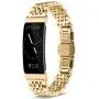 Shangpule Compatible for Fitbit Inspire HR / Inspire 2 / Inspire Bands , Stainless Steel Metal Replacement Wrist Band for Fitbit Inspire Women Man Large Small (Gold)