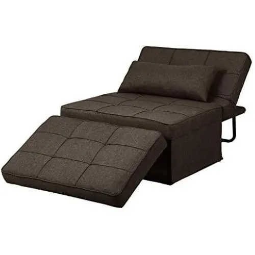 Diophros Ottoman Sofa Bed, 4 in 1 Multi-Function Folding Sleeper Guest Sofa Chair Convertible Sofa for Living Room (Deep Brown) Diophros Ottoman Sofa Bed, 4 in 1 Multi-Function Folding Sleeper Guest Sofa Chair Convertible Sofa for Living Room (Deep Brown)