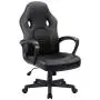 Furmax Office Desk Leather Gaming, High Back Ergonomic Adjustable Racing Task Swivel Executive Computer Chair Headrest and Lumbar Support (Black)