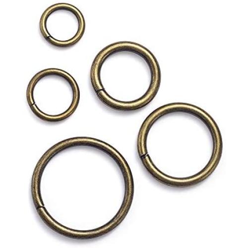 60Pcs Multi-Purpose Metal O Ring Non-Welded Rounde Ring for Macrame, Camping Belt, Dog Leashes, Hardware, Bags and More Craft Project - 13mm, 16mm,19mm, 26mm, 32mm