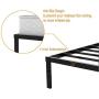 Heavy Duty Queen Platform Bed Frame,NOAH MEGATRON Slatted Bed Base 14 Inch Mattress Foundation Bed Frame,12 Inch Under-Bed Storage,No Box Spring Needed (Queen)
