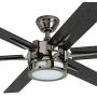 Honeywell Ceiling Fans 51035-01Kaliza Modern LED Ceiling Fan with Remote Control, 6 Blade Large 56'', Gun Metal 52''