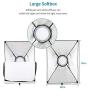Andoer Photography Studio Softbox Lighting Kit Including 3pcs 45W Bi-Color 5500K Dimmable LED Lights 20 X 28inch Softbox 2m Light Stands Carry Bag for Photo Video Shoot