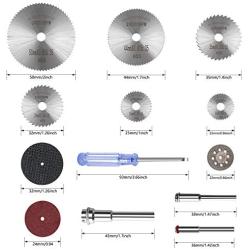 Cutting Wheel Set, ZFE 74Pcs HSS Circular Saw Blades Diamond Cutting Wheels 10pcs, Resin Cutting Discs 50pcs, 1/8'' Mandrel, Screwdrivers for Rotary Tools Cutting in Wood, Plastic, Metal