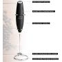 Zulay Original Milk Frother Handheld Foam Maker for Lattes - Whisk Drink Mixer for Coffee, Mini Foamer for Cappuccino, Frappe, Matcha, Hot Chocolate by Milk Boss (Black)