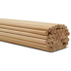 Dowel Rods Wood Sticks Wooden Dowel Rods – 1/2 x 48 Inch Unfinished Hardwood Sticks – for Crafts and DIYers – 100 Pieces by Woodpeckers