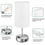 Set of 2 Touch Control Table Lamps with 2 USB Charging Ports&AC Outlet, 3-Way Dimmable Bedside Nightstand Lamps with White Fabric Lampshade for Reading, Bedroom, Living Room, A19 LED Bulbs Included