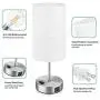 Set of 2 Touch Control Table Lamps with 2 USB Charging Ports&AC Outlet, 3-Way Dimmable Bedside Nightstand Lamps with White Fabric Lampshade for Reading, Bedroom, Living Room, A19 LED Bulbs Included