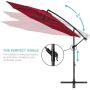 Best Choice Products 10ft Offset Hanging Market Patio Umbrella w/Easy Tilt Adjustment, Polyester Shade, 8 Ribs for Backyard, Poolside, Lawn and Garden - Burgundy