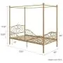 DHP Metal Canopy Bed with Sturdy Bed Frame - Twin Size (Gold) DHP Metal Canopy Bed with Sturdy Bed Frame - Twin Size (Gold)