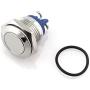 FICBOX 8pcs 16mm/0.63inch Metal Momentary Stainless Push Button Switch for Car RV Truck Boat