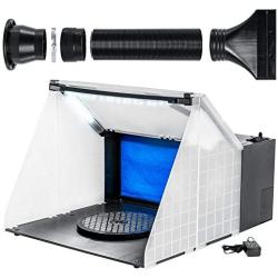 Master Airbrush Brand Lighted Portable Hobby Airbrush Spray Booth with LED Lighting for Painting All Art, Cake, Craft, Hobby, Nails, T-Shirts & More. Includes 6 Foot Exhaust Extension Hose