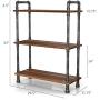 Barnyard Designs Furniture 3-Tier Etagere Bookcase, Solid Pine Open Wood Shelves, Rustic Modern Industrial Metal and Wood Style Bookshelf, Brown, 38.5'' x 29.5''x 11.75'' Barnyard Designs Furniture 3-Tier Etagere Bookcase, Solid Pine Open Wood Shelves, Rustic Modern Industrial Metal and Wood Style Bookshelf, Brown, 38.5'' x 29.5''x 11.75''