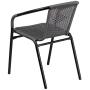 Flash Furniture Gray Rattan Indoor-Outdoor Restaurant Stack Chair
