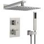 HIMK Shower System, Brushed Nickel Shower Faucet Set with Valve and 10 Rainfall Shower Head System, Handheld Shower head,Luxury Wall Mount Rain Shower Combo Set for Bathroom All Metal