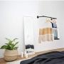 Crehomfy Industrial Pipe Clothes Rack with 3 S-shaped Hooks, 36L Wall Mounted Garment Rack, Heavy Duty Iron Garment Bar, Clothes Hanging Rod Bar for Laundry Room Closet Storage, Max Load 135Lb Black