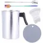 Candle Making Pouring Pot, TOKSEO 4 Pounds DIY Candle Making Kits, Candle Making Pitcher, Aluminum Construction Wax Melting Pot with Dripless Heat-Resisting Handle& Pouring Spout