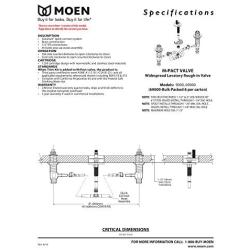 MOEN 9000 Collection Widespread Bathroom Sink Faucet Rough-In Valve with Drain Assembly Featuring M-PACT Technology, 0.5