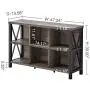 FATORRI Rustic 6 Cube Storage Organizer with Shelf, Wood and Metal Cubby Bookcase, Industrial Horizontal Bookshelf (Walnut Brown, 47 Inch)