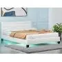 LAGRIMA Full Size LED Bed / Modern Upholstered Faux Leather Bed with 8 Color Changing LED Light / 2.8-Inch Solid Wooden Slats Support / White, Full LAGRIMA Full Size LED Bed / Modern Upholstered Faux Leather Bed with 8 Color Changing LED Light / 2.8-Inch Solid Wooden Slats Support / White, Full