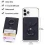 YUNCE Ring Stand Stick on Wallet Cell Phone Slim Leather Wallet Stick on Wallet Credit Card RFID Blocking Sleeve Black YUNCE Ring Stand Stick on Wallet Cell Phone Slim Leather Wallet Stick on Wallet Credit Card RFID Blocking Sleeve Black