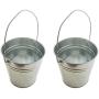 Set of 2-Galvanized Metal Pail Buckets Size: 6'' Tall X 7-3/4'' Diam