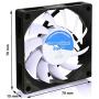 AAB Cooling Super Silent Fan 7 - Silent and Efficient 70mm Fan with 4 Anti-Vibration Pads - Value Pack 3 Pieces, 12V Fan, Case Fan, Computer Fan, PC Fan