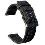Olytop Compatible Ticwatch S2 Band / Ticwatch Pro Band, 22mm Galaxy Watch 3 Bands 45mm Quick Release Premium Nylon with Leather Replacement Bands for 46mm Galaxy Watch Women Men Smartwatch - Black