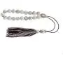 White Howlite Gemstone, Handmade Greek Worry Beads or Komboloi with Alpaca Metal Parts on Pure Silk Cord & Tassel, Length 32cm (12.6) White Howlite Gemstone, Handmade Greek Worry Beads or Komboloi with Alpaca Metal Parts on Pure Silk Cord & Tassel, Length 32cm (12.6)
