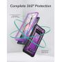 YOUMAKER Kickstand Case for Galaxy S10 Plus, Built-in Screen Protector Work with Fingerprint ID Full Body Heavy Duty Protection Shockproof Cover for Samsung Galaxy S10+ Plus 6.4 inch - Purple